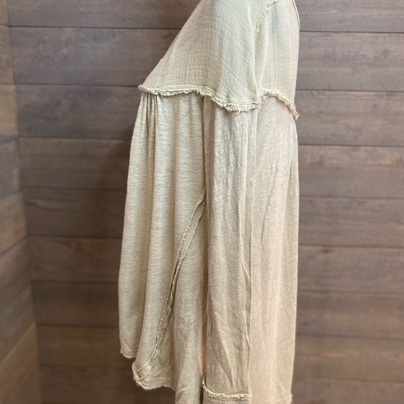 We The Free Women’s Pale Green Tunic Top Size M Gauze Long Sleeve Boho - Picture 9 of 14
